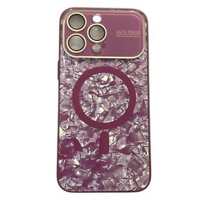 Purple Marble MagSafe iPhone 14 Pro Max Case, Auto Focus, Ultimate Experience‎